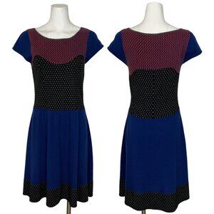 Anthropologie Sparrow Intarsia Knit Sweater Dress M Short Sleeve Fall Fashion